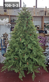 Brad artificial de Crăciun verde cu conuri naturale, model realist 3D, disponibil în 5 mărimi